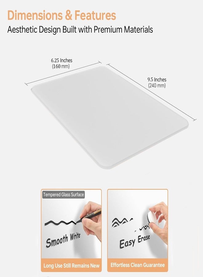 AccuPrints لوحة بيضاء صغيرة قابلة للمسح الجاف على الوجهين من AccuPrints A5 مع قلمين (9.5 بوصة × 6.25 بوصة) محمولة (أقلام حبر أسود) - Image 5